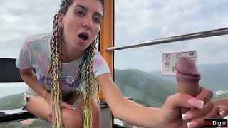 Public Dick Flashing On The Ferris Wheel – Stranger Girl Help Me Cum In Her Mouth
