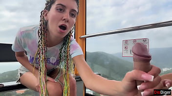 Public Dick Flashing On The Ferris Wheel – Stranger Girl Help Me Cum In Her Mouth