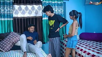 Innocent Girl’s Wild Encounter With Two Friends While Home Alone (hindi Dubbed)