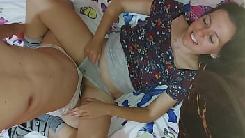 Stepsibling Explores Intimacy As She Guides Him Into Her Snug Passage