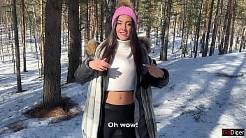 Intimate Encounter In A Snowy Forest With Deep Creampie Finish