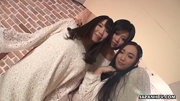 Three Asian Women Passionately Receiving Oral Pleasure