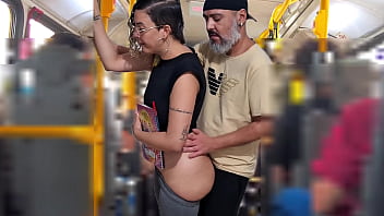 Naughty Co-ed Takes A Public Load On The Bus