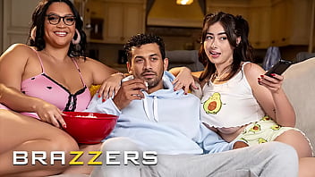 Movie Night With Ashlyn Peaks And Chloe Surreal Heats Up Into A Wild Threesome With Their Crush.