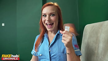 Naughty Ginger Nurse In A Tight Uniform Gets A Creamy Sample From A Willing Donor