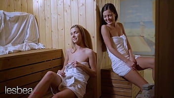 Sizzling In The Sauna, Alexis Crystal And Cindy Shine Share A Steamy, Public Pussy-licking Climax.