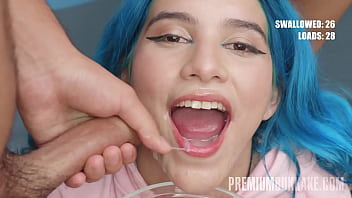 Min Galilea Gulps Down A Massive 64-load Bukkake Feast