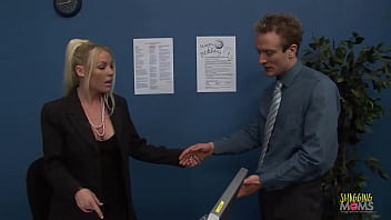 Blonde Office Fantasy With A Shaved Surprise Finally Comes True